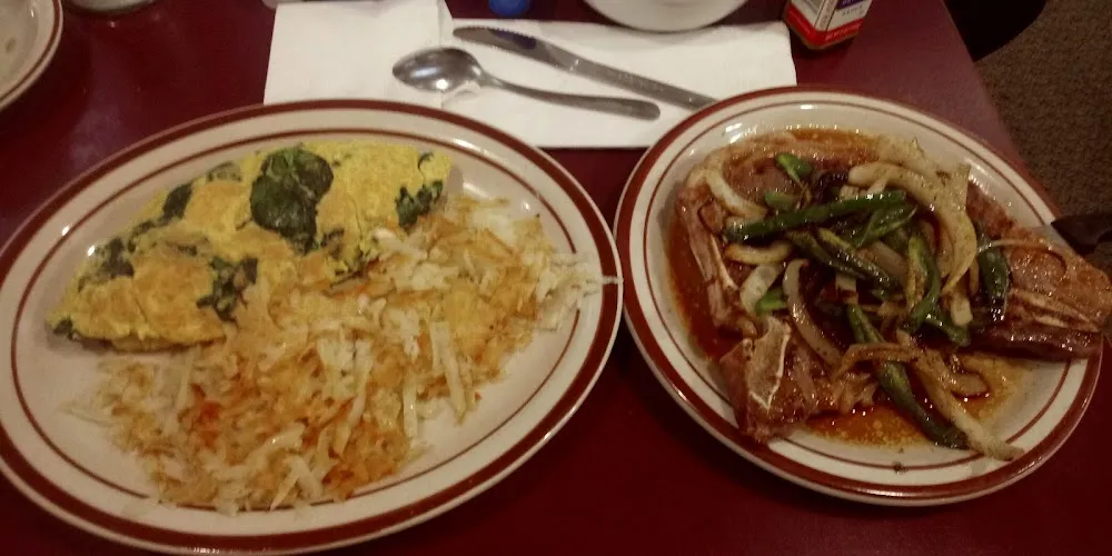 Feta Cheese & Spinach Omelette & Steak