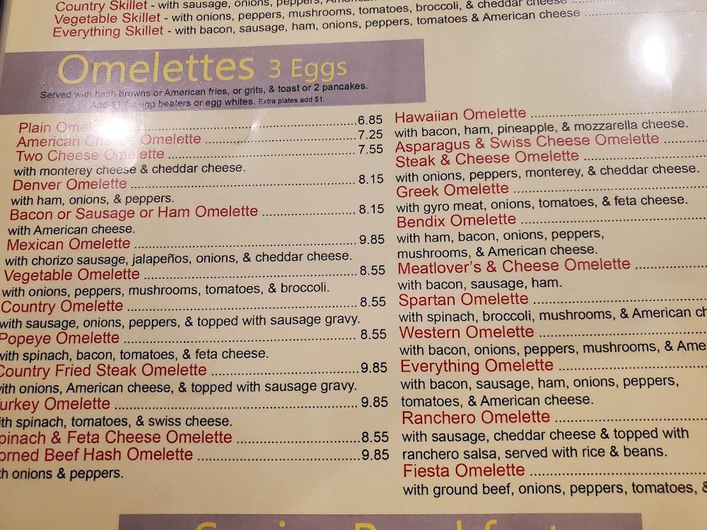 Bendix Restaurant - Menu Scan 1